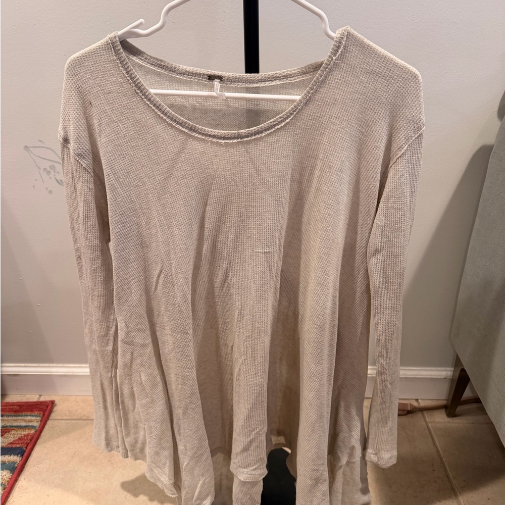Vintage Elegant Beige Long Sleeve Top Thermal